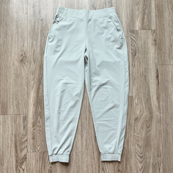 Athleta Brooklyn Textured Jogger in City Stripe Coast Pale Sage Grey 6 Petite - Picture 4 of 11